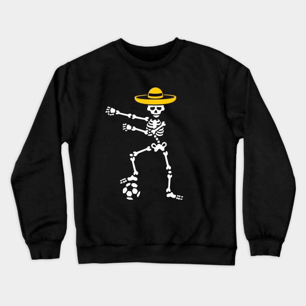 Mexico football soccer floss dance flossing skeleton Dia de muertos Crewneck Sweatshirt by LaundryFactory